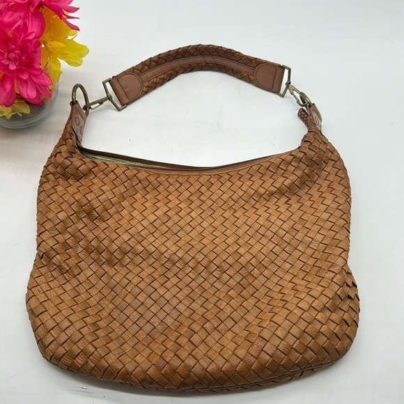 Donna Dixon Vintage Woven Leather Bag BRN6520A - Picture 1 of 14